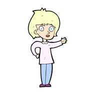 comic cartoon happy woman N3