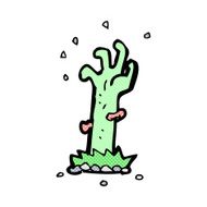 comic cartoon zombie rising from grave