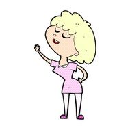 comic cartoon happy woman about to speak