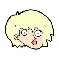 comic cartoon surprised female face