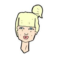 comic cartoon female head