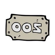 comic cartoon zoo sign N2