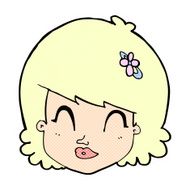 comic cartoon happy female face N2