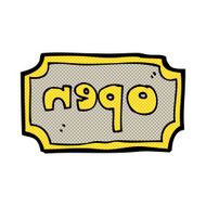 comic cartoon open sign