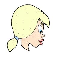comic cartoon pretty female face N2