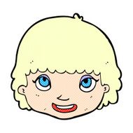comic cartoon happy female face N3