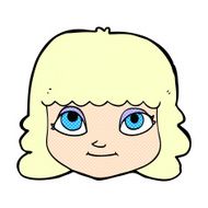comic cartoon happy female face N4