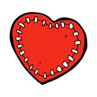comic cartoon stitched heart