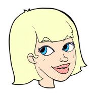comic cartoon happy female face N5