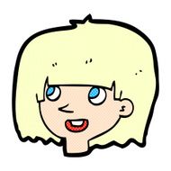 comic cartoon happy female face N6