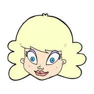 comic cartoon happy female face N7