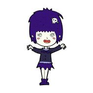 comic cartoon happy vampire girl