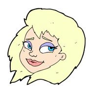 comic cartoon happy female face N8