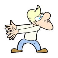 comic cartoon annoyed man gesturing