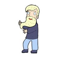 comic cartoon excited bearded man
