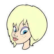 comic cartoon pretty female face pouting