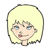 comic cartoon smiling woman