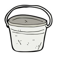 comic cartoon metal bucket