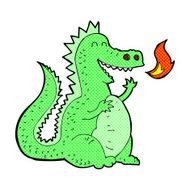 comic cartoon fire breathing dragon