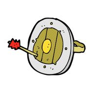 comic cartoon shield with arrow