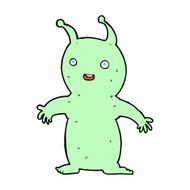 comic cartoon happy little alien