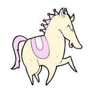 comic cartoon prancing horse