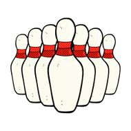 comic cartoon bowling pins