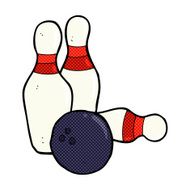 ten pin bowling comic cartoon