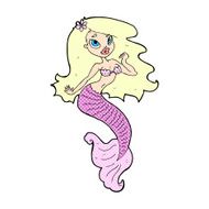 comic cartoon pretty mermaid