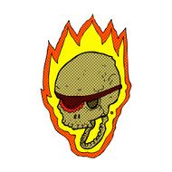 comic cartoon flaming pirate skull