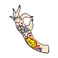 comic cartoon tattoo arm