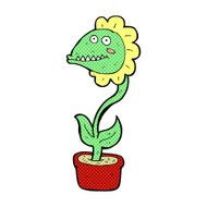 comic cartoon monster plant