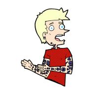 comic cartoon man with tattoos