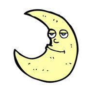 happy comic cartoon moon