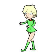 comic cartoon christmas elf woman