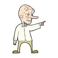 comic cartoon old man pointing