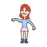 comic cartoon woman making hand gesture