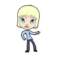 comic cartoon pointing woman