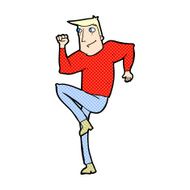 comic cartoon man jogging on spot