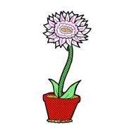 comic cartoon flower in pot