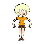 comic cartoon suprised woman