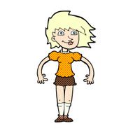 comic cartoon happy woman N6
