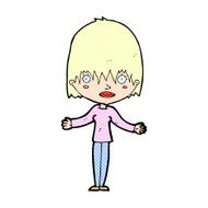 comic cartoon woman shrugging shoulders N4