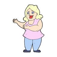 comic cartoon happy fat woman