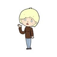 comic cartoon worried woman