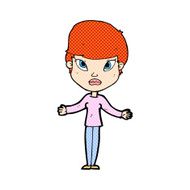 comic cartoon woman shrugging shoulders N5
