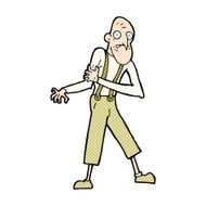 comic cartoon old man having heart attack