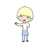 comic cartoon woman explaining