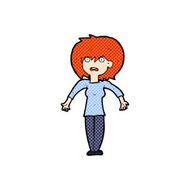 comic cartoon woman shrugging shoulders N6