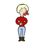 comic cartoon woman with snake tongue